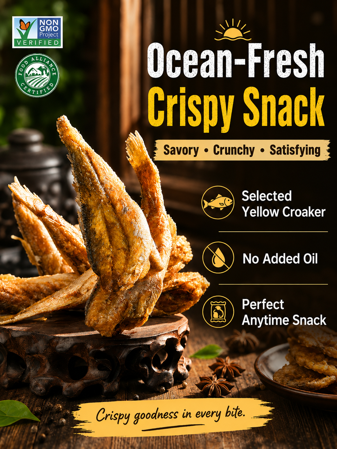High-protein ready-to-eat deep-sea fish crisps-LUN
