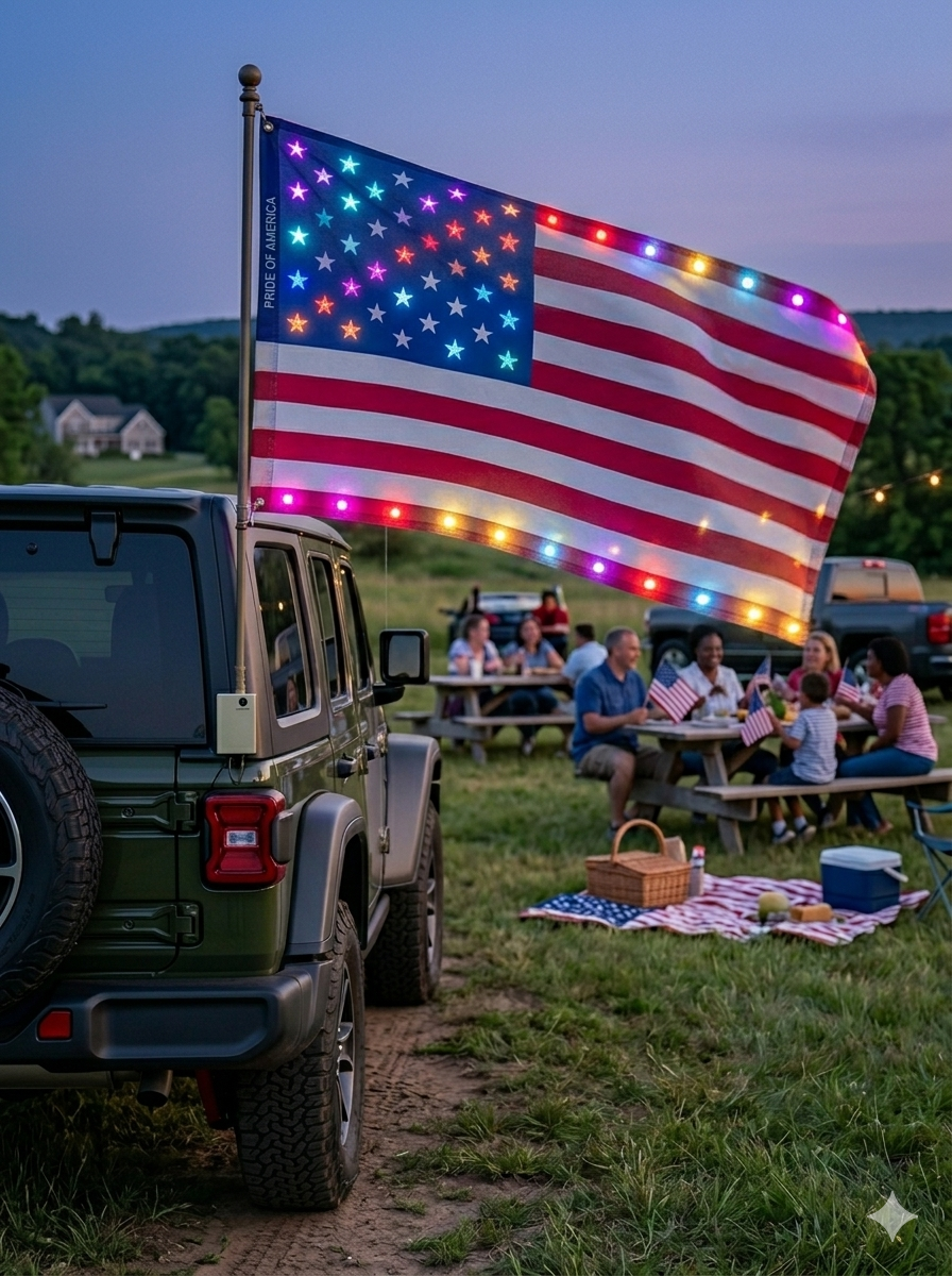 Last Day 49% OFF🔥 🦅 Illuminated 250th Anniversary USA Commemorative Flag - Premium LED Edition (3x5 Ft) -Bestseller-LUN