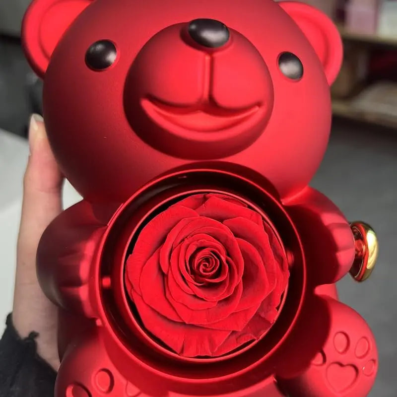 💜 Hgfnvllc® Eternal Love Rose Bear ✨ Romantic Preserved Rose Teddy Bear Gift Box for Her-LUN