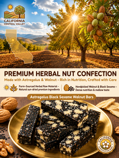 Mulberry Rehmannia & Black Goji Sesame Cake – Soft Herbal Nut Snack, Low Sugar Energy Bar-LUN