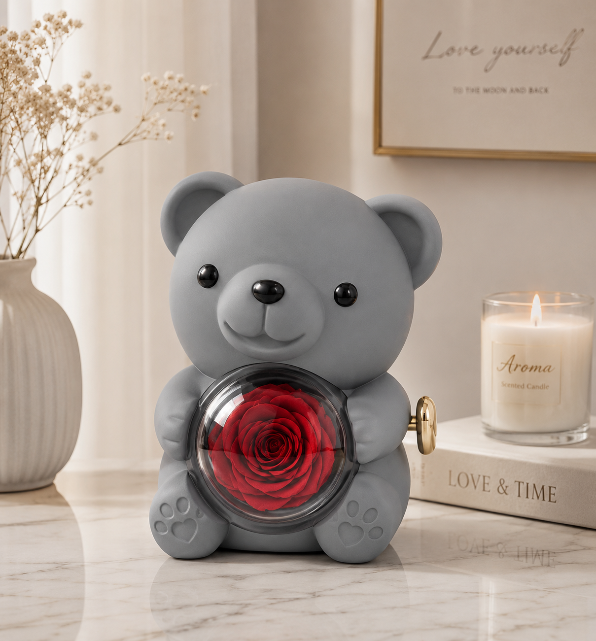 💜 Hgfnvllc® Eternal Love Rose Bear ✨ Romantic Preserved Rose Teddy Bear Gift Box for Her-LUN