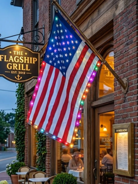 Last Day 49% OFF🔥 🦅 Illuminated 250th Anniversary USA Commemorative Flag - Premium LED Edition (3x5 Ft) -Bestseller-LUN