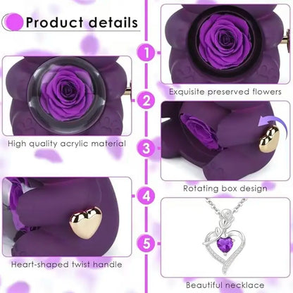 💜 Hgfnvllc® Eternal Love Rose Bear ✨ Romantic Preserved Rose Teddy Bear Gift Box for Her-LUN