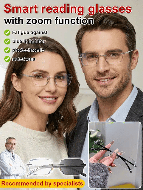 【Co-Created by Designers】Gypsophila Smart Zoom and Color-Changing Reading Glasses-LUN
