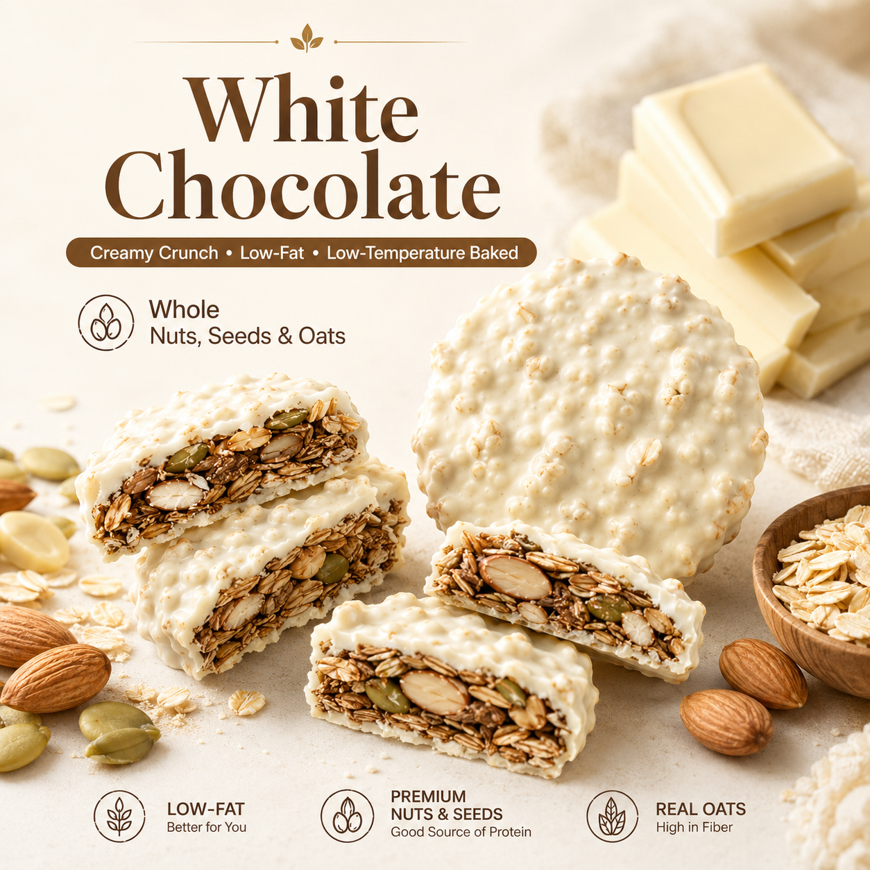 🍫 Nama Chocolate Nut Oat Crisps – Low-Fat Crunchy Snack with Whole Nuts & Oats 🌾-LUN