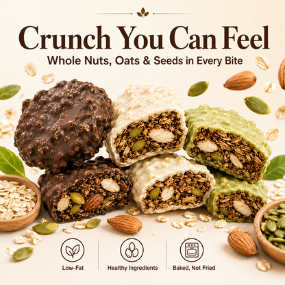 🍫 Nama Chocolate Nut Oat Crisps – Low-Fat Crunchy Snack with Whole Nuts & Oats 🌾-LUN