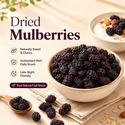 Dried Mulberries – Nourish Liver & Kidney, Darken Hair, Perfect for Night Owls-LUN