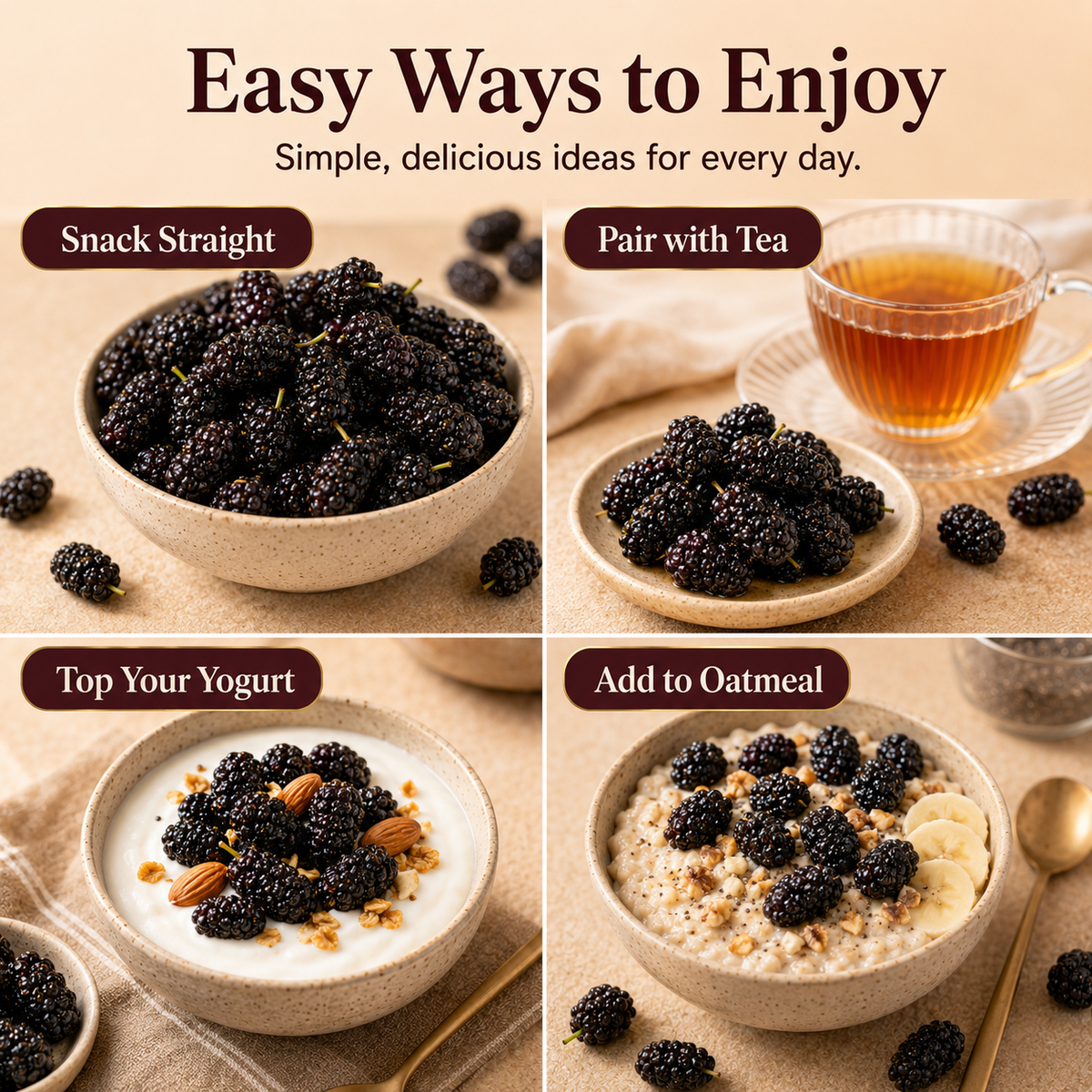Dried Mulberries – Nourish Liver & Kidney, Darken Hair, Perfect for Night Owls-LUN