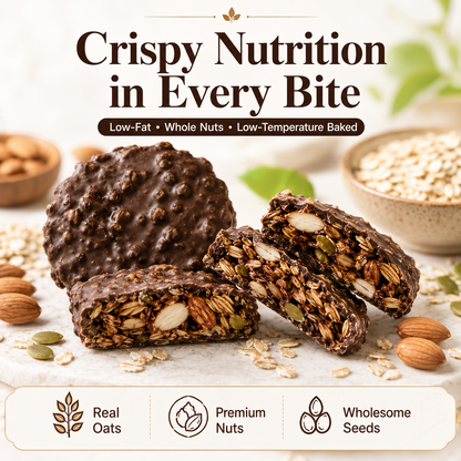 🍫 Nama Chocolate Nut Oat Crisps – Low-Fat Crunchy Snack with Whole Nuts & Oats 🌾-LUN
