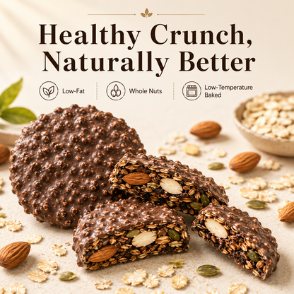 🍫 Nama Chocolate Nut Oat Crisps – Low-Fat Crunchy Snack with Whole Nuts & Oats 🌾-LUN