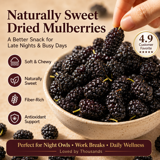 Dried Mulberries – Nourish Liver & Kidney, Darken Hair, Perfect for Night Owls-LUN