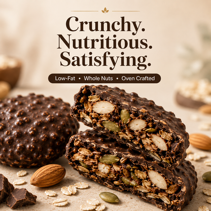 🍫 Nama Chocolate Nut Oat Crisps – Low-Fat Crunchy Snack with Whole Nuts & Oats 🌾-LUN