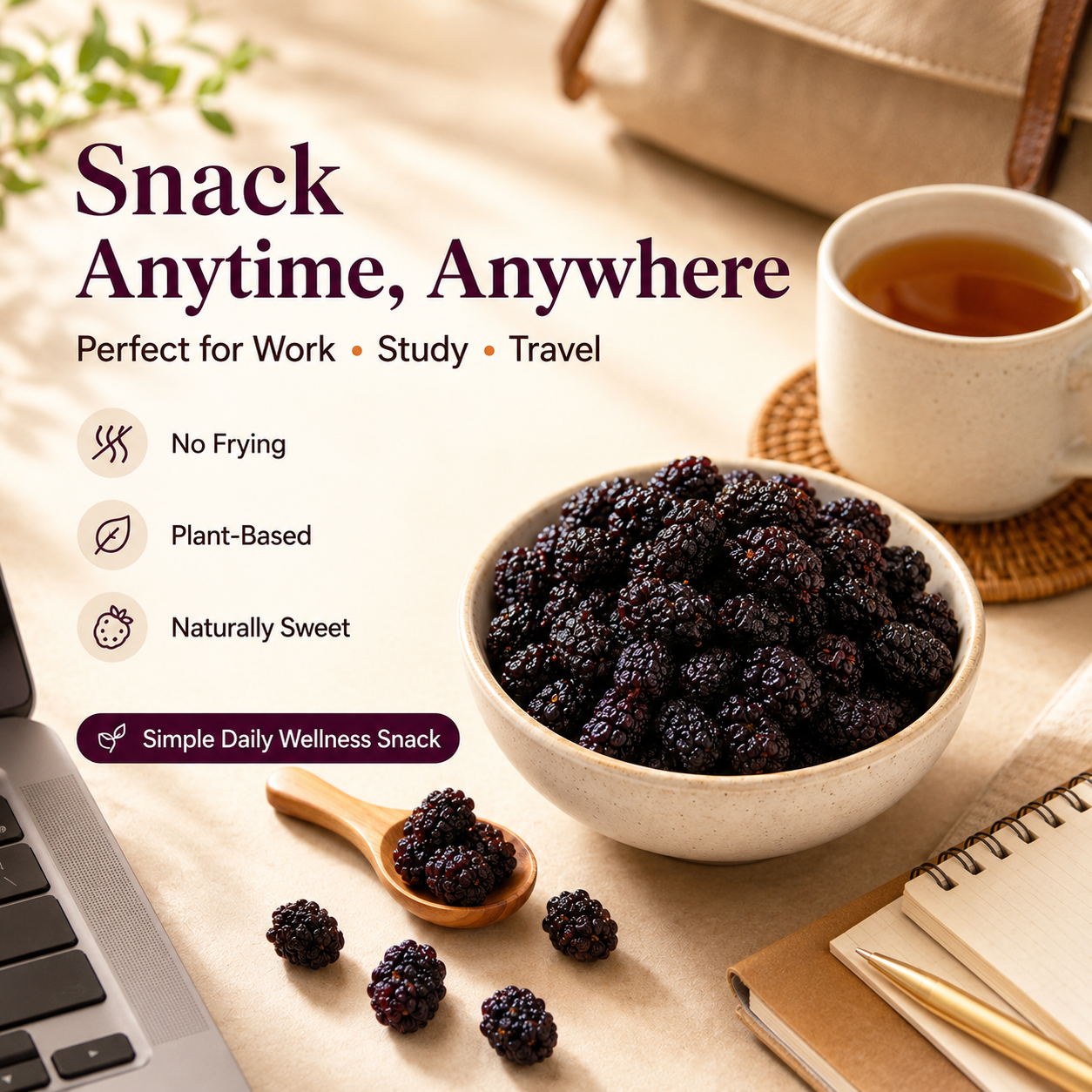 Dried Mulberries – Nourish Liver & Kidney, Darken Hair, Perfect for Night Owls-LUN