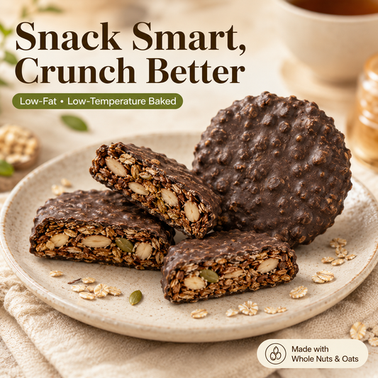 🍫 Nama Chocolate Nut Oat Crisps – Low-Fat Crunchy Snack with Whole Nuts & Oats 🌾-LUN
