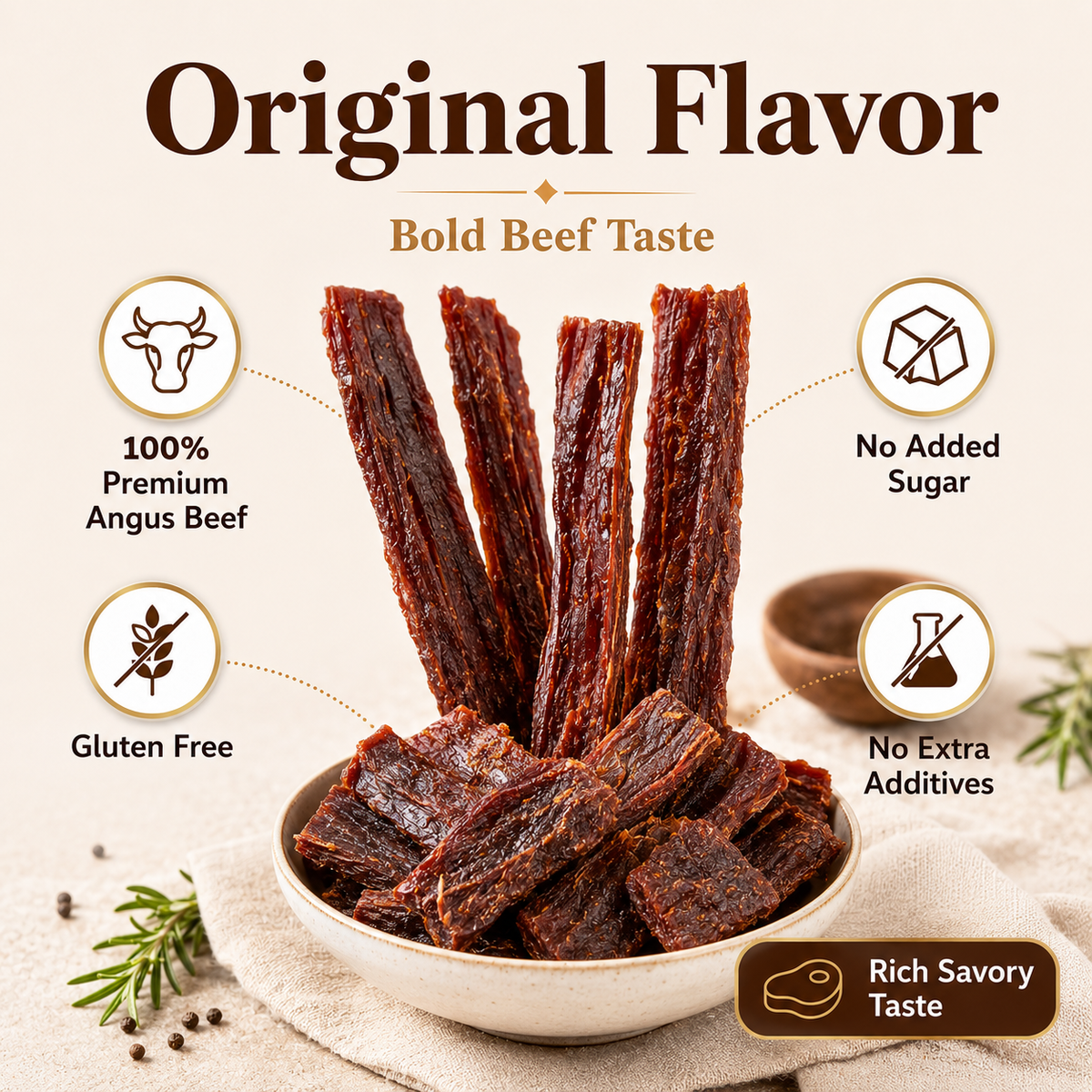 Pure Angus Beef Jerky – Healthy Snack for Work, Travel & Fitness-LUN