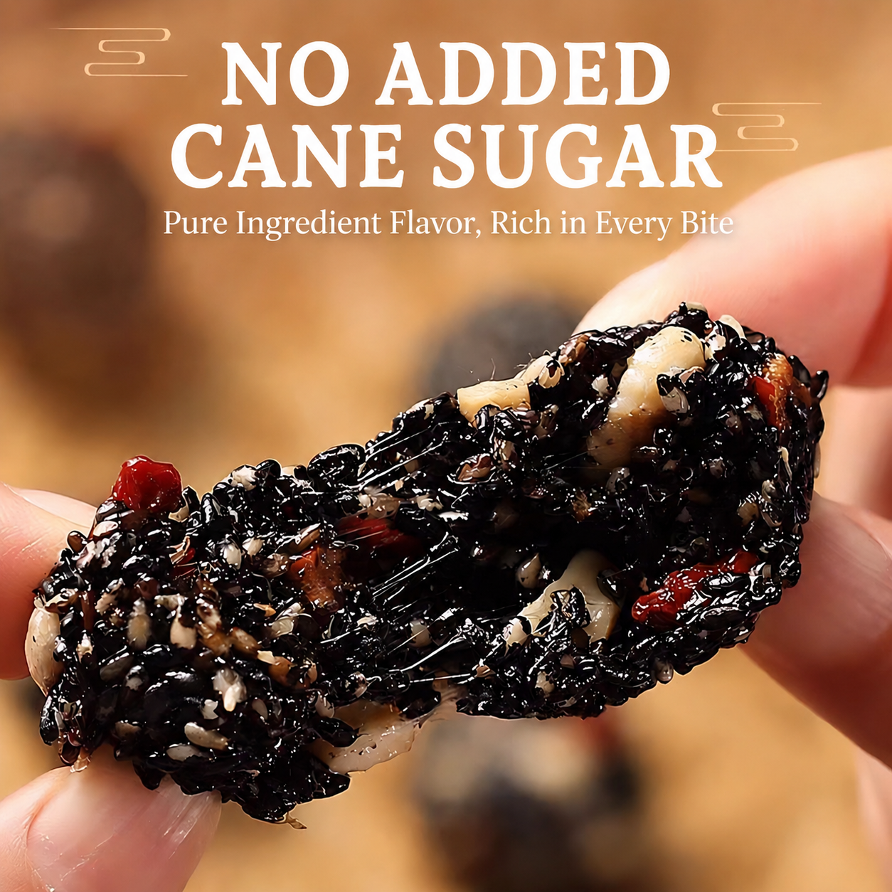 Intangible Heritage 5-Treasure Black Sesame Balls – Nine-Steamed & Nine-Sun-Dried Traditional Craft & Repair Damaged Hair&Promote Sleep-LUN