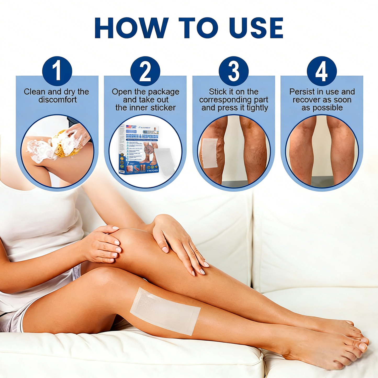 🌿 Hgfnvllc® Vein Contour Micro-Patch ✨ Diosmin & Hesperidin Leg Care Support-LUN