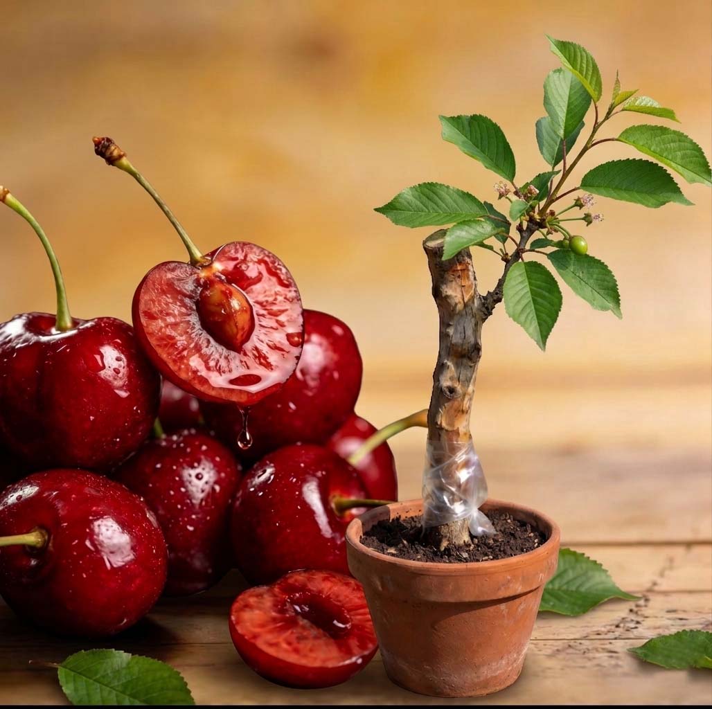 🍒Black Cherry Plant Kit – American & Chilean Varieties for Home Garden -LUN
