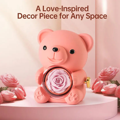 💜 Hgfnvllc® Eternal Love Rose Bear ✨ Romantic Preserved Rose Teddy Bear Gift Box for Her-LUN