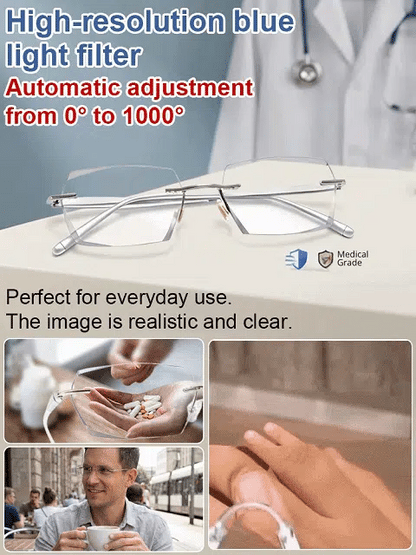 【Co-Created by Designers】Gypsophila Smart Zoom and Color-Changing Reading Glasses-LUN
